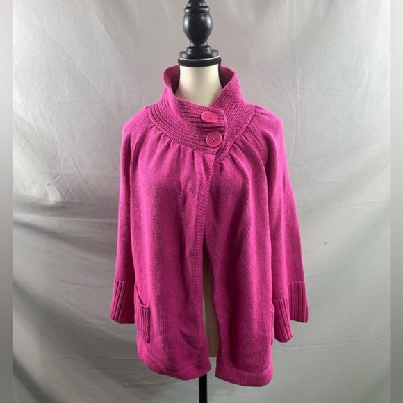 Jones New York Sweaters - Jones New York Pink Cape Cardigan Sweater